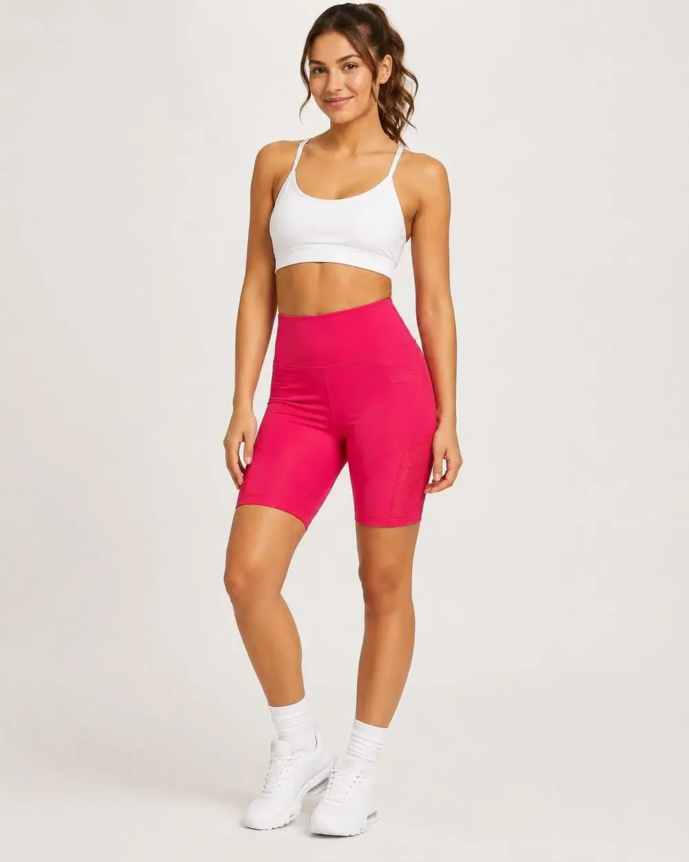 Snipes High Waist Biker Shorts Bright Pink Women’s L NWT 025
